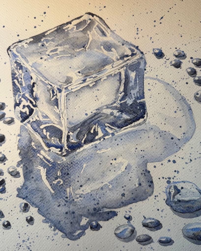 "Melt" is an original watercolor 12 x 9 inches on Fabriano paper.